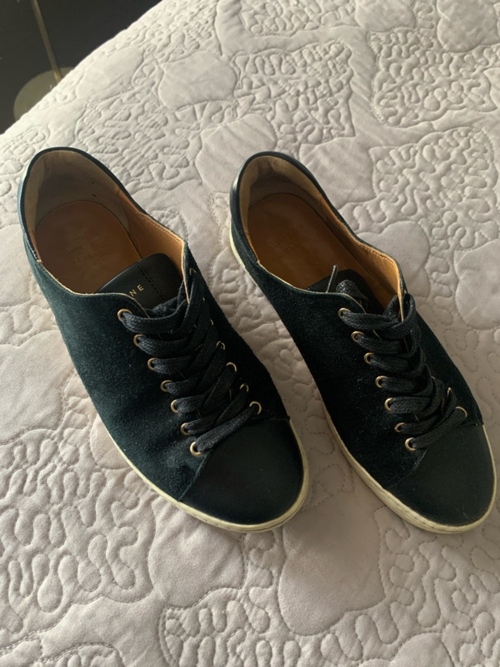 Sezane Black Suede Low-Top Sneakers